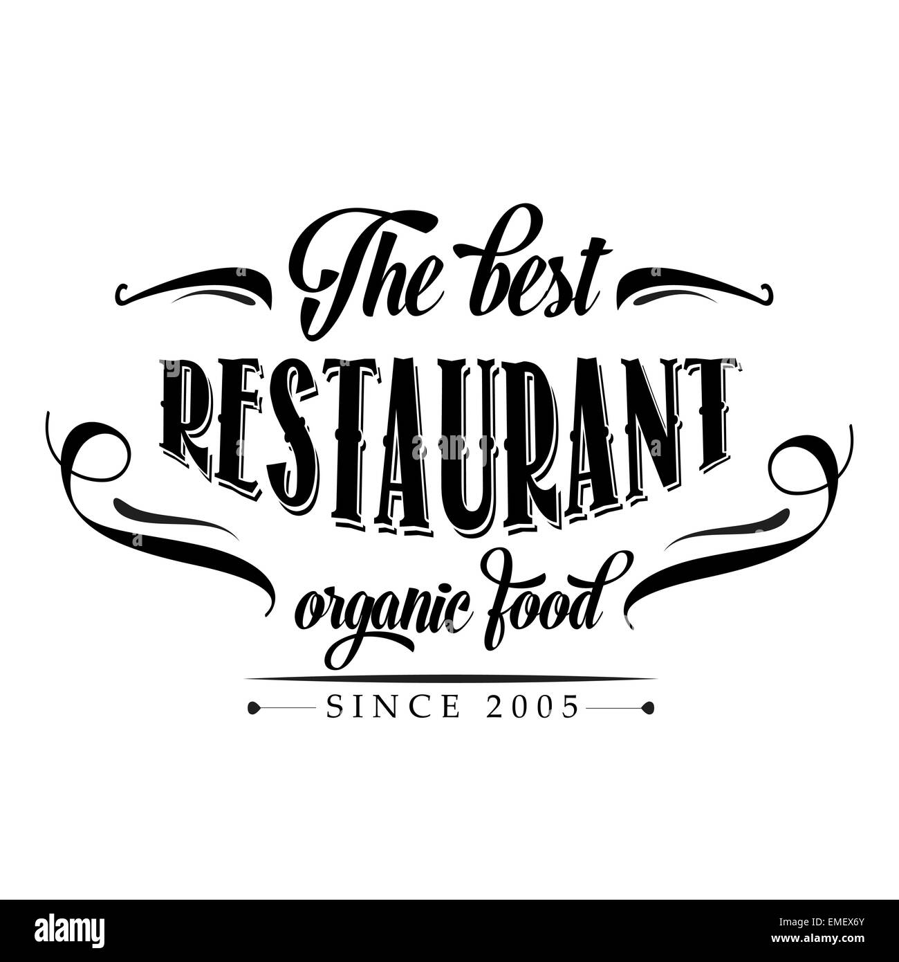 retro organic food  restaurant poster Stock Vector