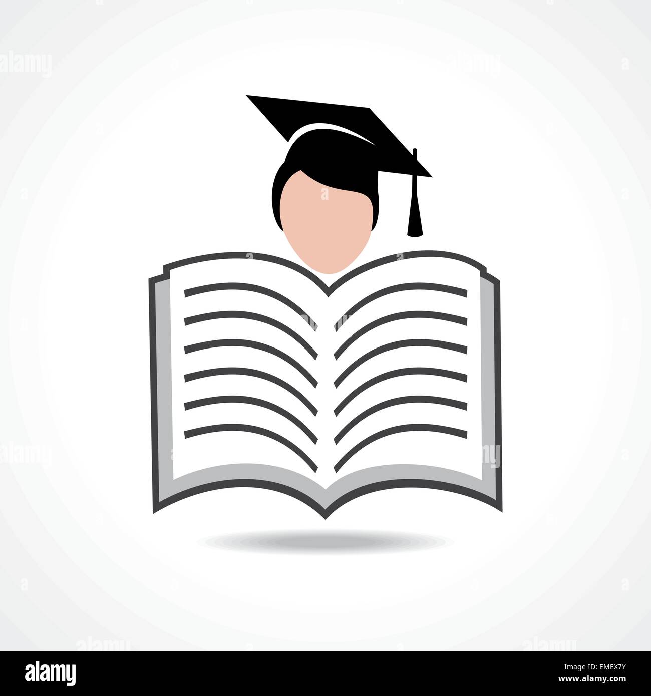 Open book icon with graduate student stock vector Stock Vector