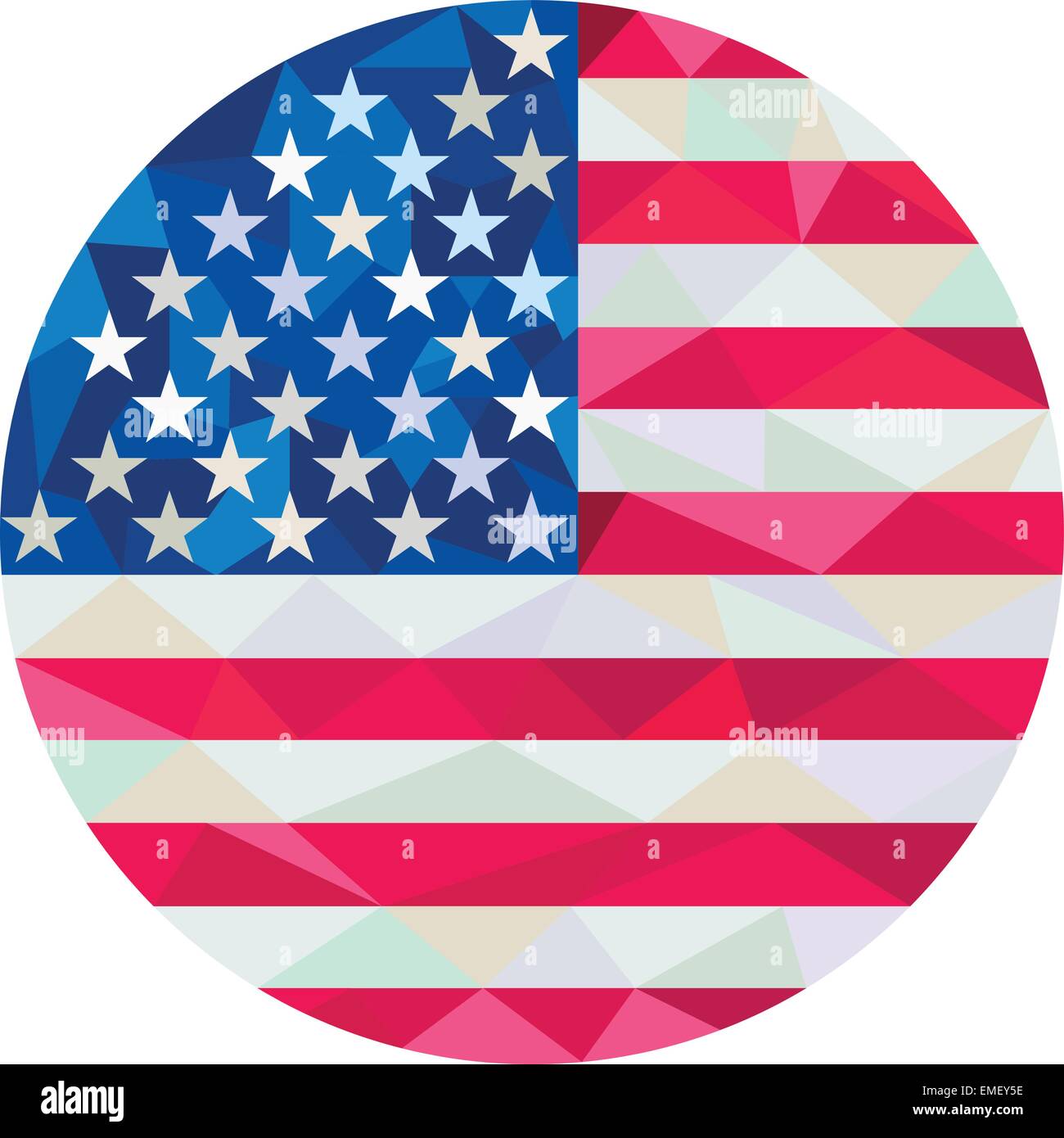 USA Flag Stars and Stripes Circle Low Polygon Stock Vector Image & Art