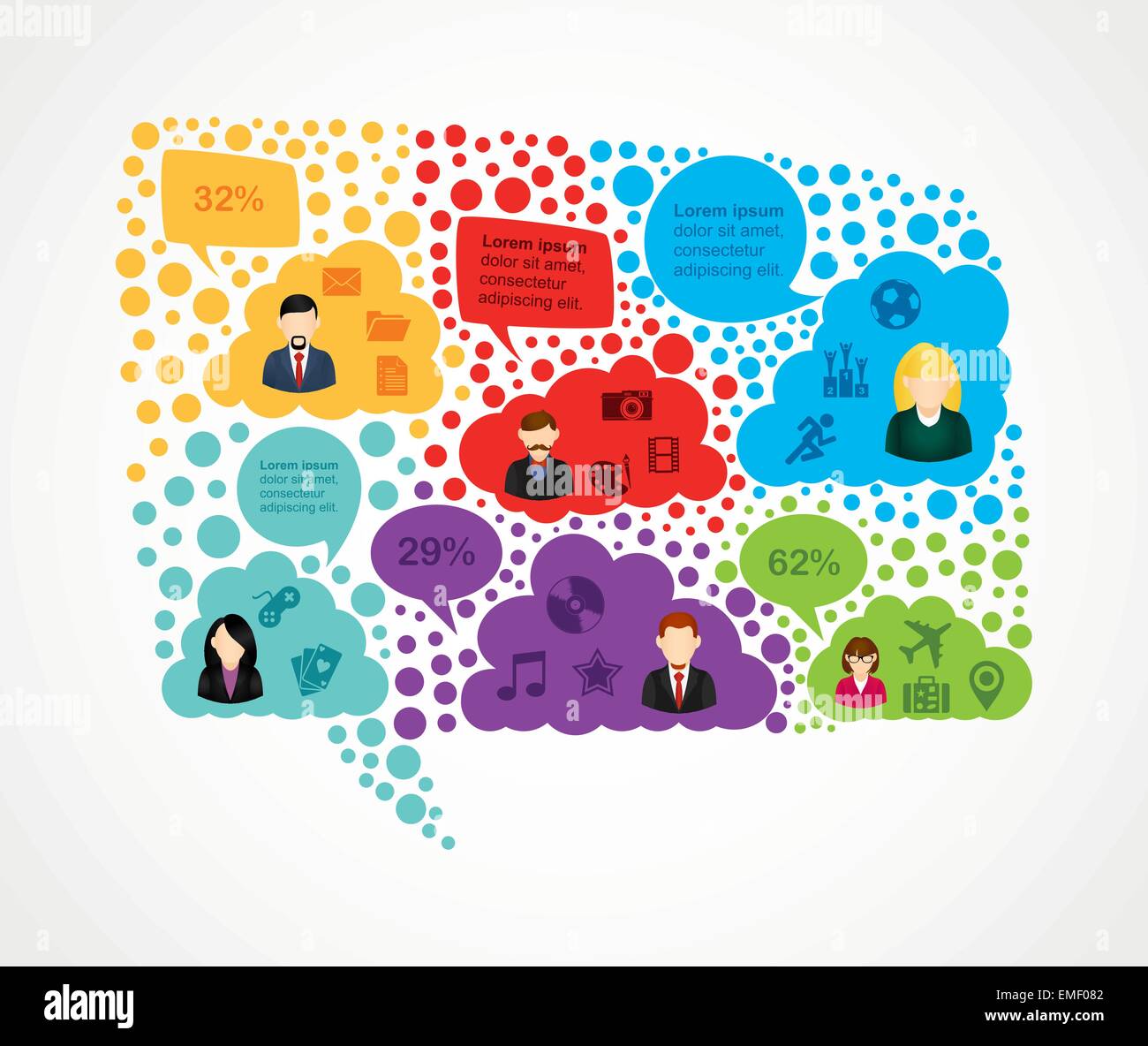 Colorful Social media bubble shape Stock Vector Image & Art - Alamy