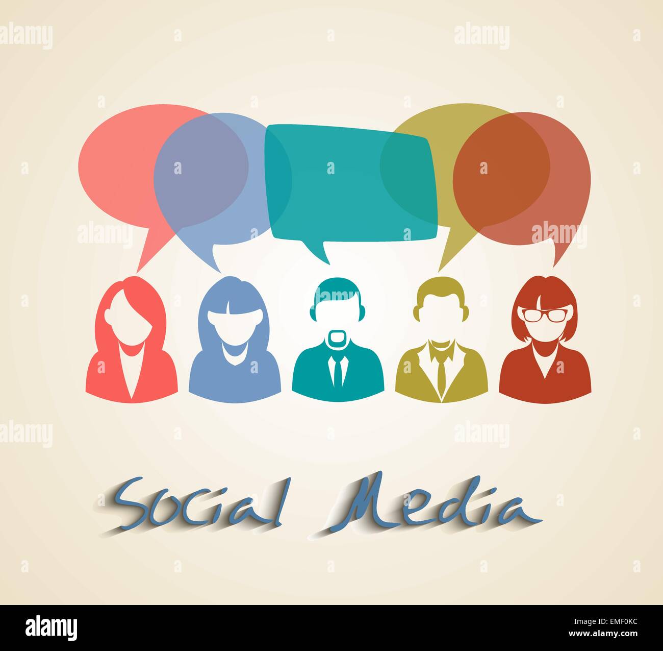 Social media chat people group Stock Vector