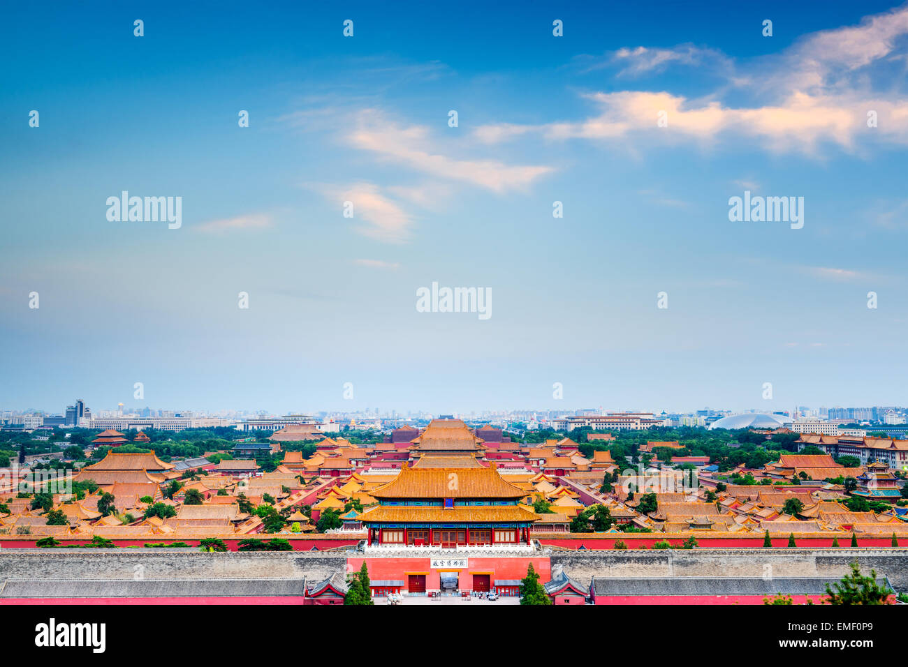 Beijing, China overlooking the Forbidden City. Stock Photo