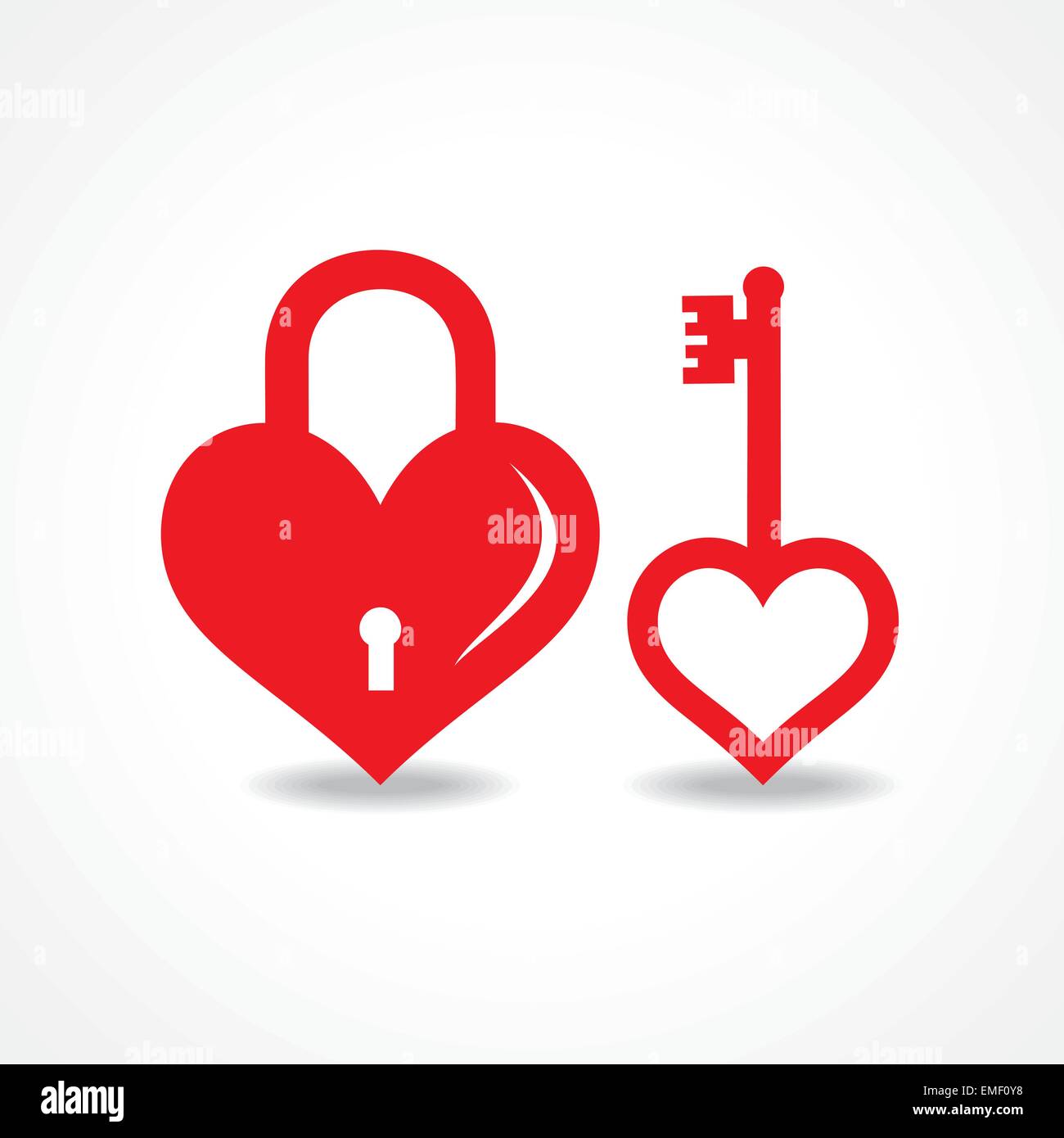 Vector Illustration of love lock and key design Stock Vector Image