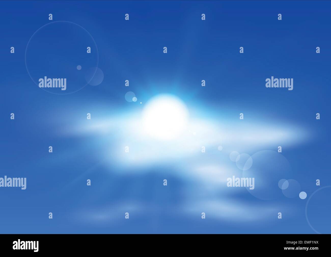 Sky with Clouds and Sun Stock Vector Image & Art - Alamy