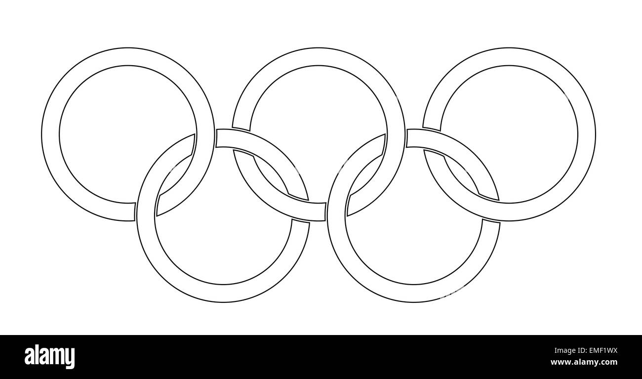 Olympic symbol olympic rings Black and White Stock Photos & Images - Alamy
