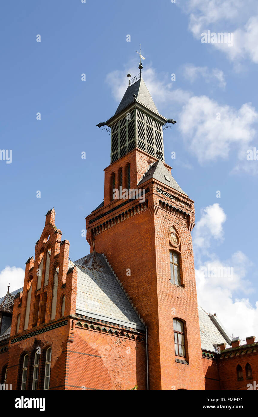 Klaipeda Lithuania  Old Post Office red brick neoGothic palace from 1893 Stock Photo