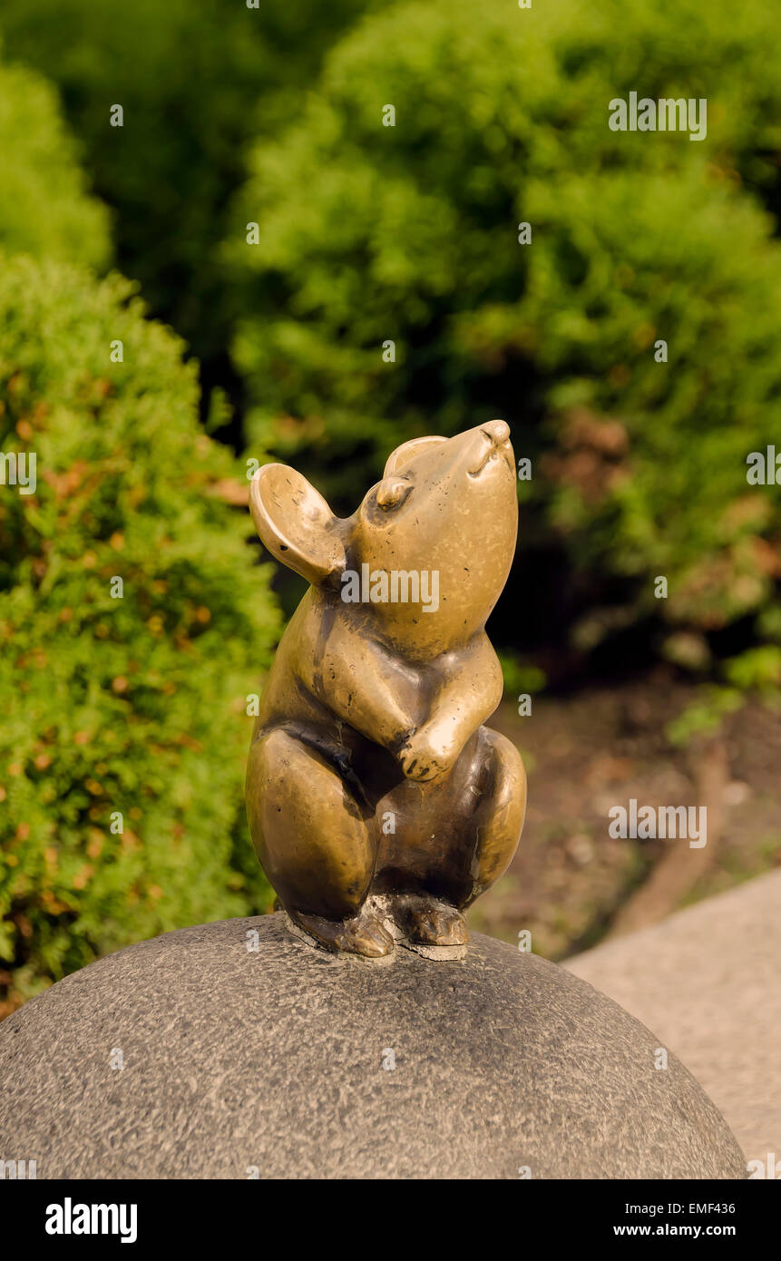 Klaipeda Lithuania Old Town Little Mouse magical Klaipeda sculpture Stock Photo