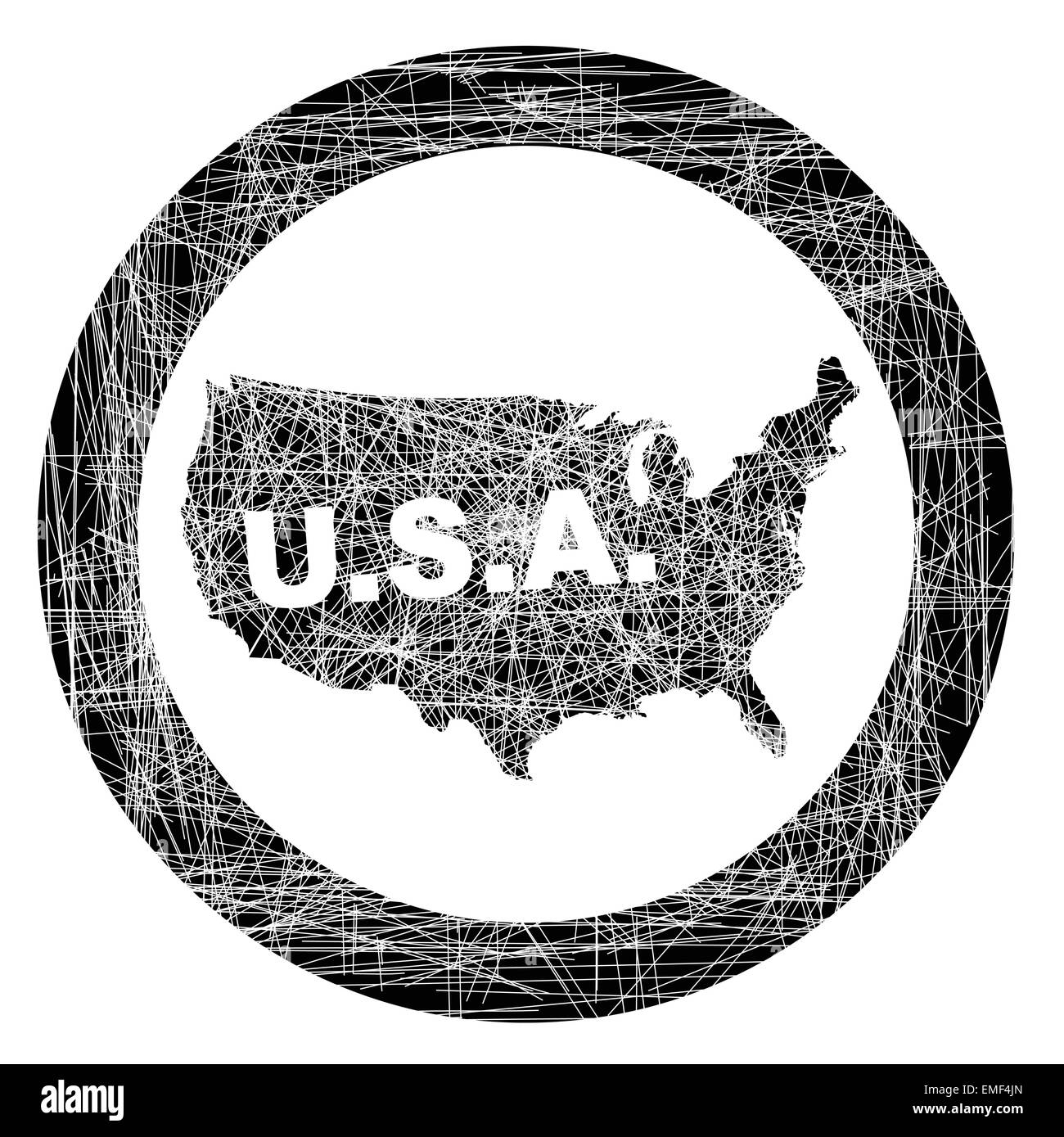 USA Map Stamp Stock Vector
