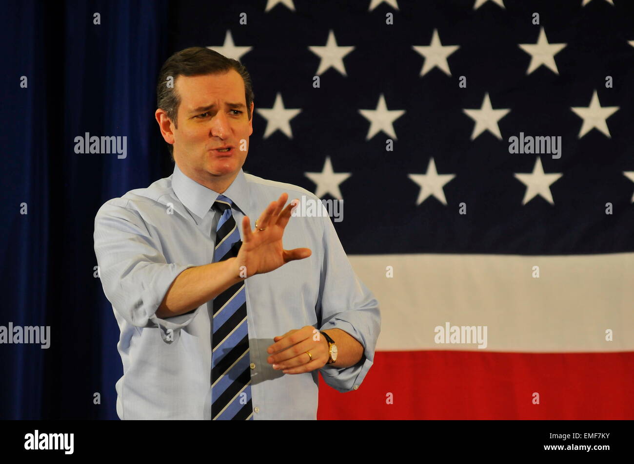 Nashua, New Hampshire, USA, 18th April, 2015. Texas Senator Ted Cruz speaks in Nashua, NH, USA. Alamy Live News/Andrew Cline Stock Photo