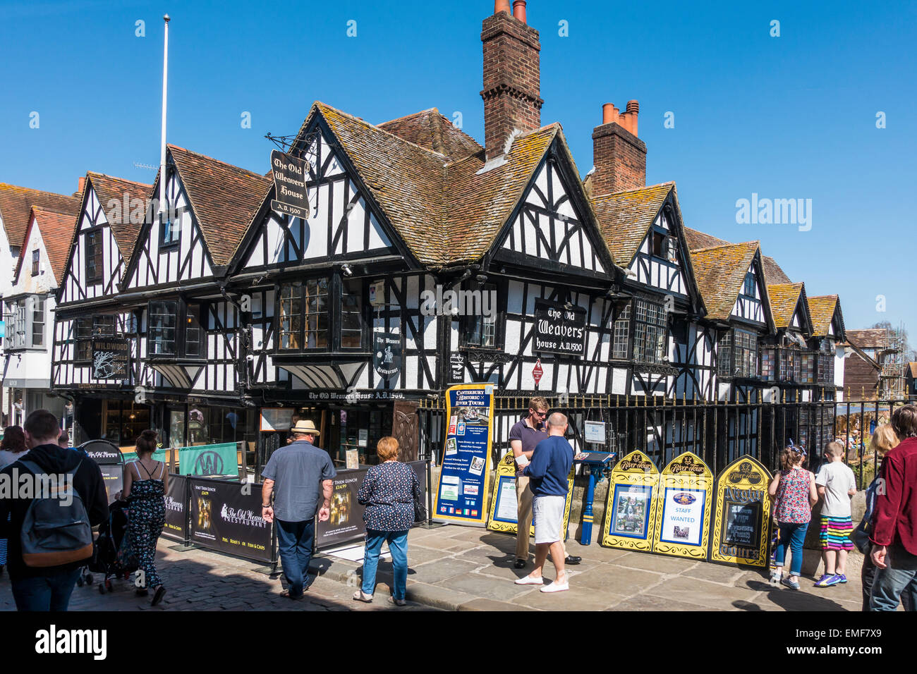 The Weavers House and River Tours St Peters Street Canterbury UK Stock Photo