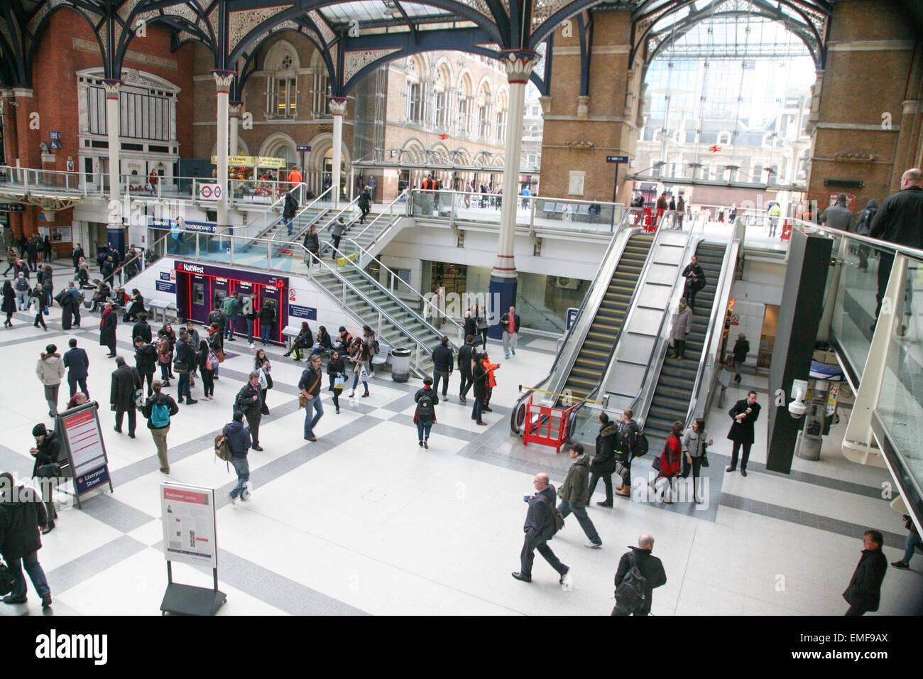 Scene at Liverpool Street Station, with regular commuters, London, England Stock Photo