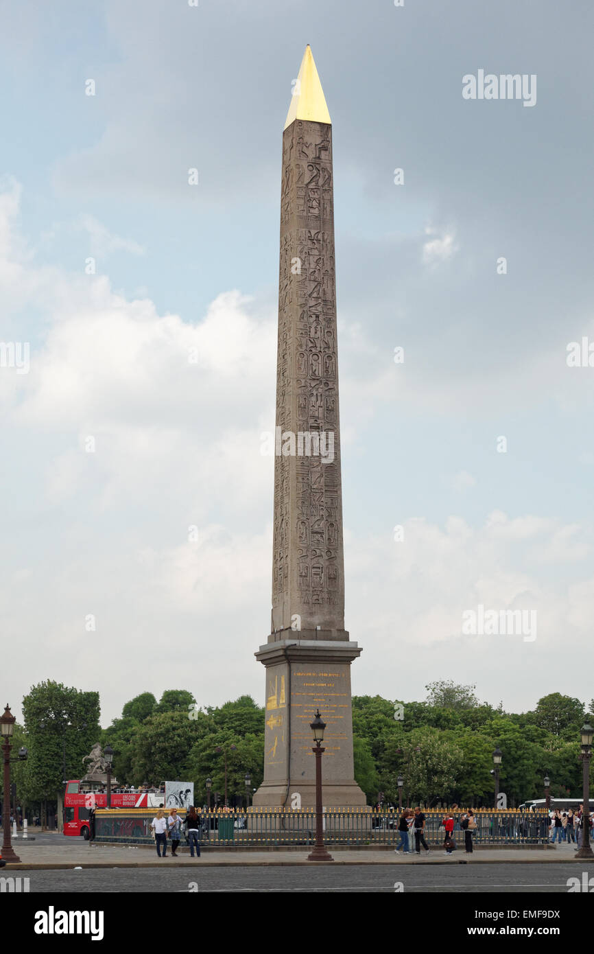 Place de la Concorde Luxor Obelisk Obélisque de Louxor Paris France Stock Photo