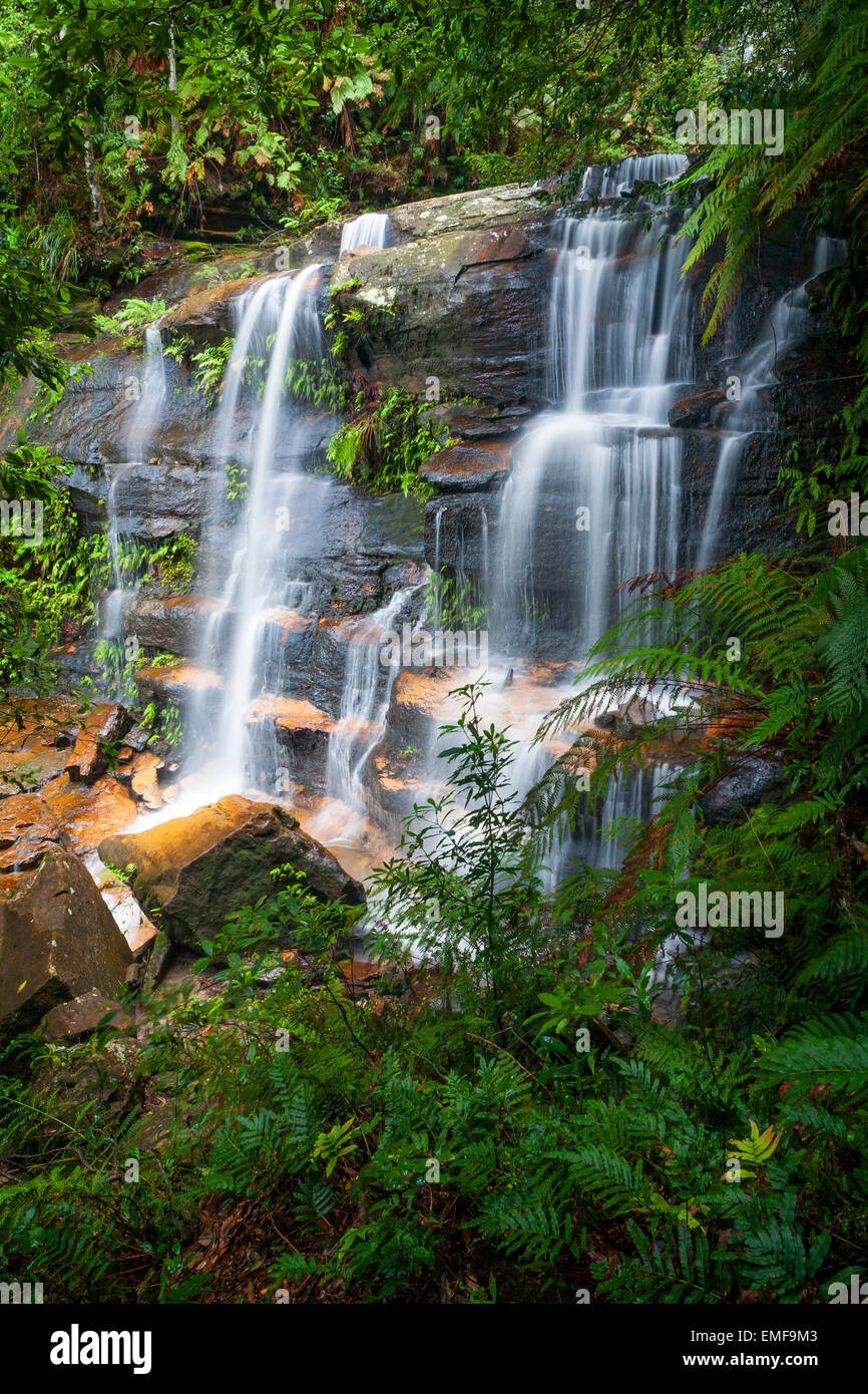 Flat Rock Falls - Blue Mountains National Park - NSW - Australia Stock Photo