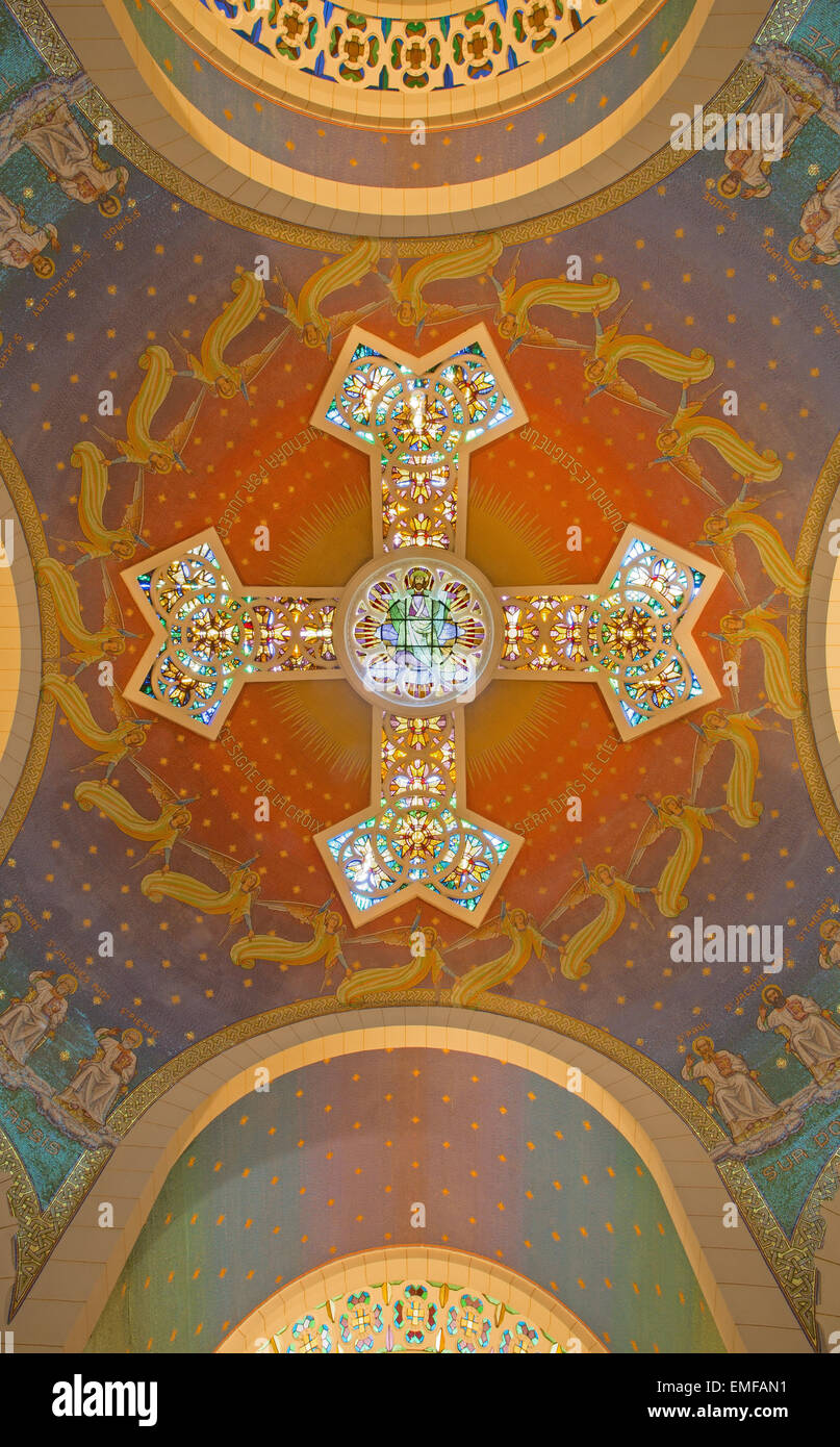 JERUSALEM, ISRAEL MARCH 3, 2015 The modern cupola with the cross and