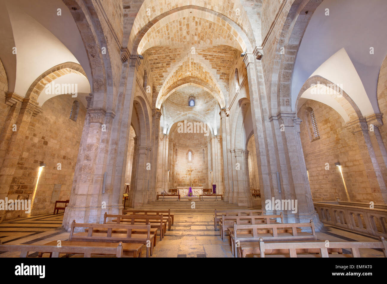 Jerusalem - The gothic nave of St. Anne church Stock Photo