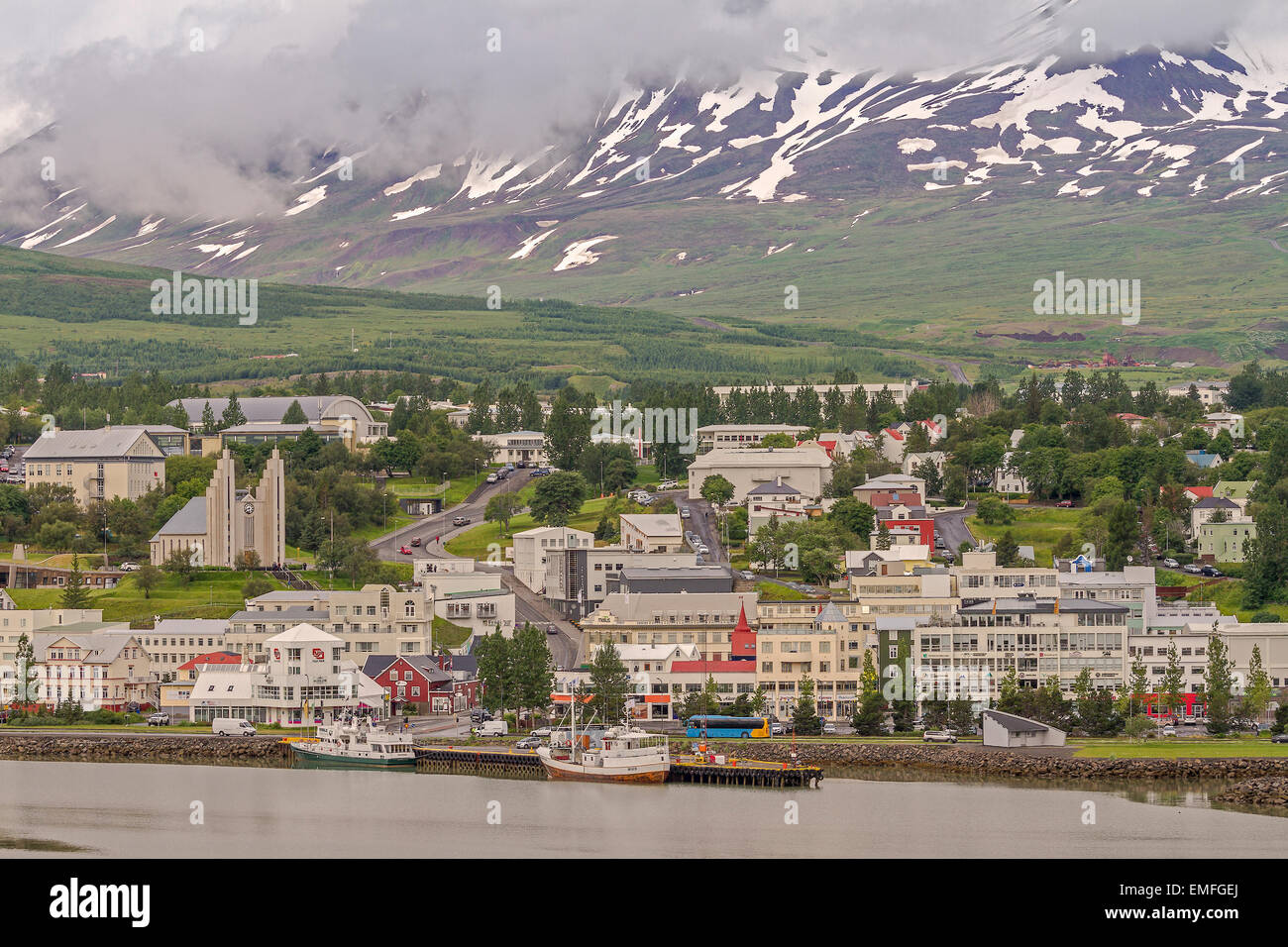 The Town Of Akureyri Iceland Stock Photo