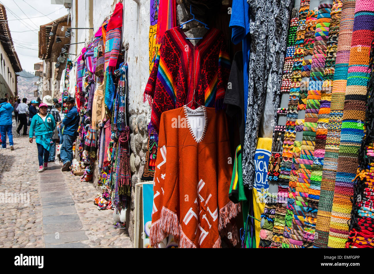 Crafts in the streets of Cusco, Peru Stock Photo Alamy