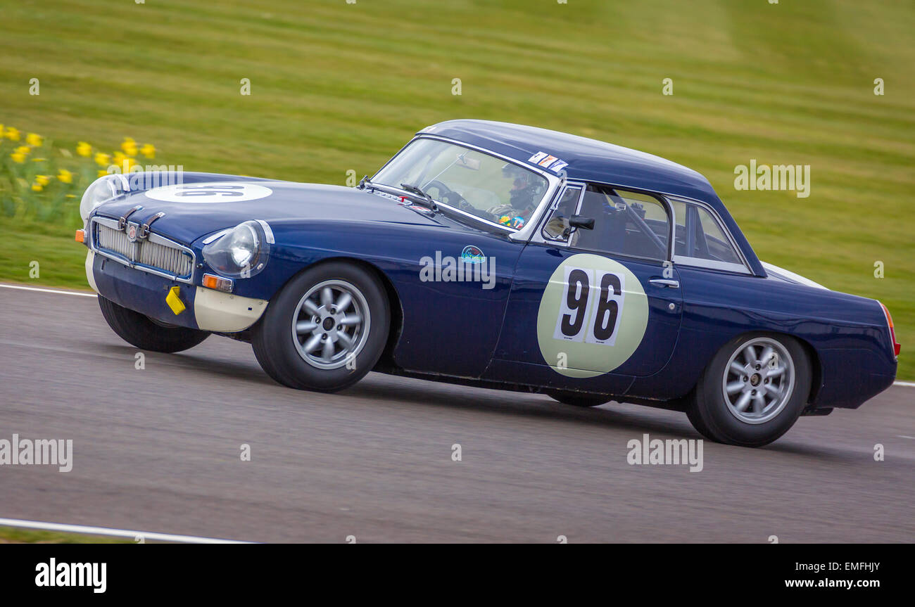 Richard Evans in his 1963 MGB during the Les Leston Cup race at the ...