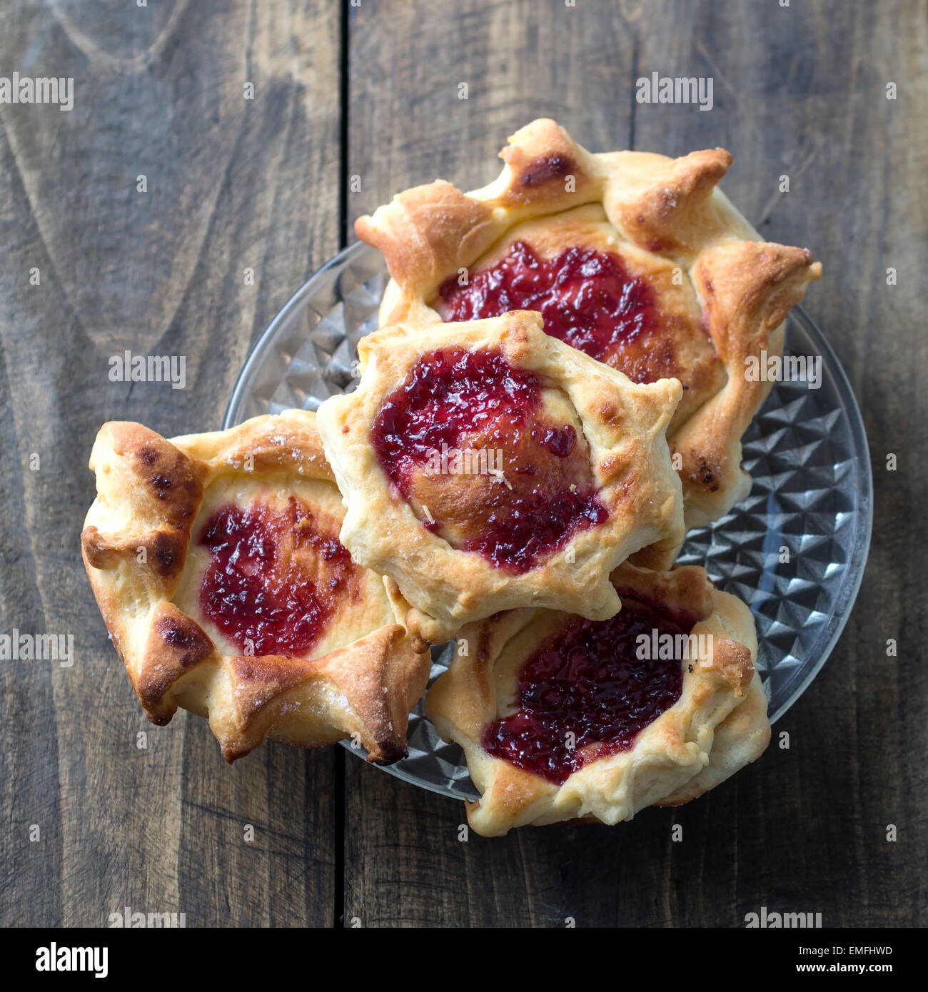 homemade puff pastry filled with strawberry jam Stock Photo Alamy
