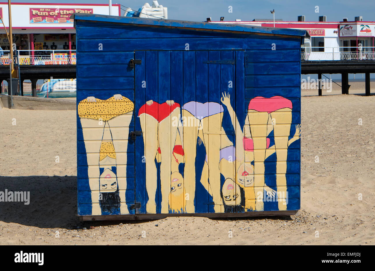 novelty beach hut, great yarmouth, norfolk, england Stock Photo Alamy