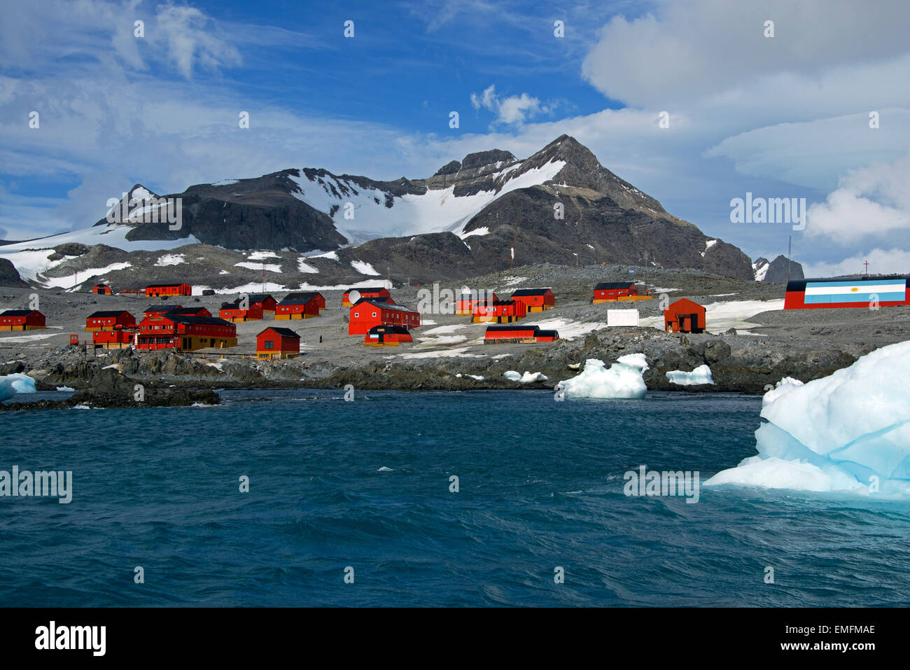 Esperanza base an Argentinian research station Hope Bay Antarctic Peninsular Antarctica Stock Photo