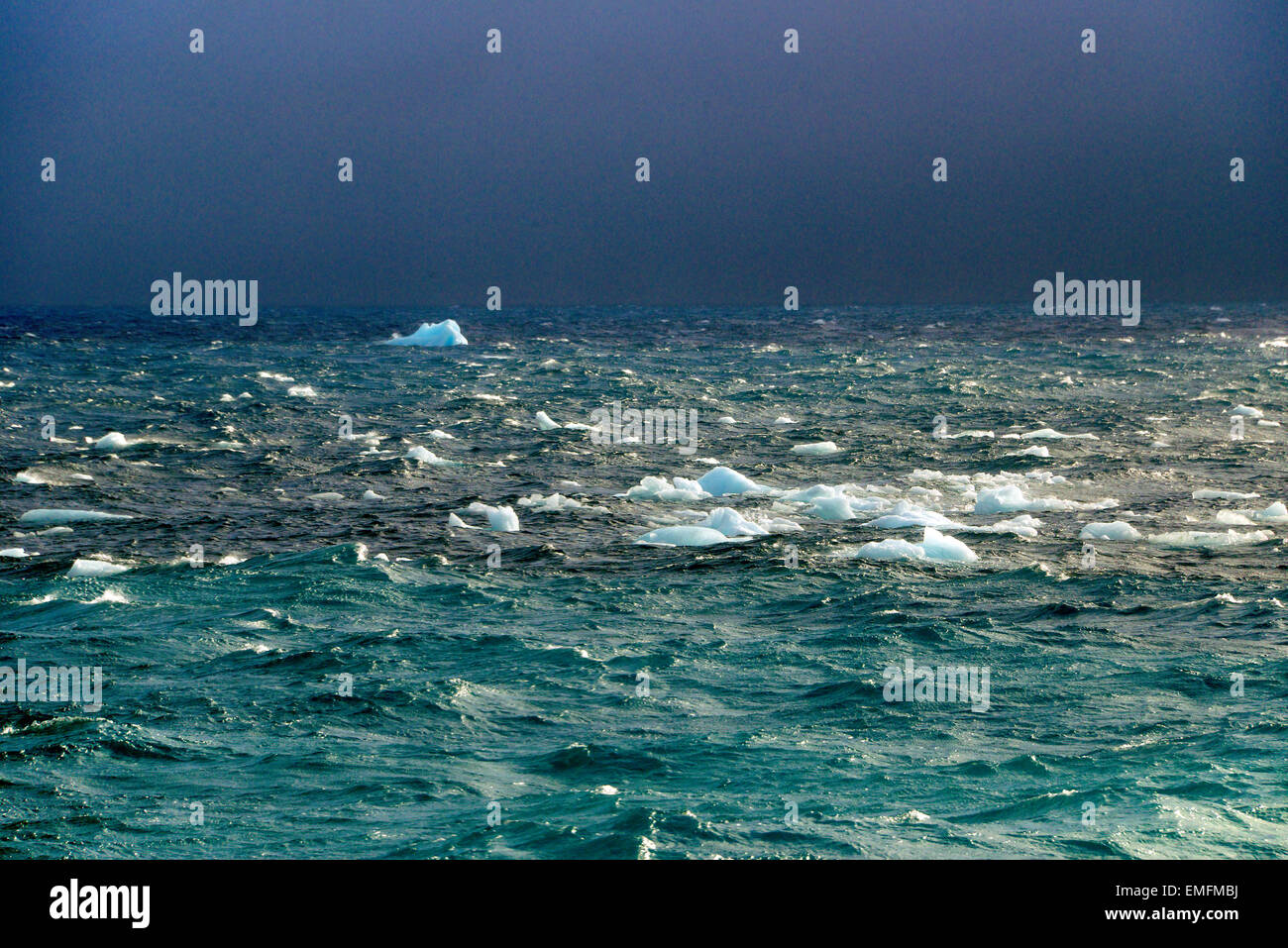 Icy sea Antarctic waters Antactica Stock Photo