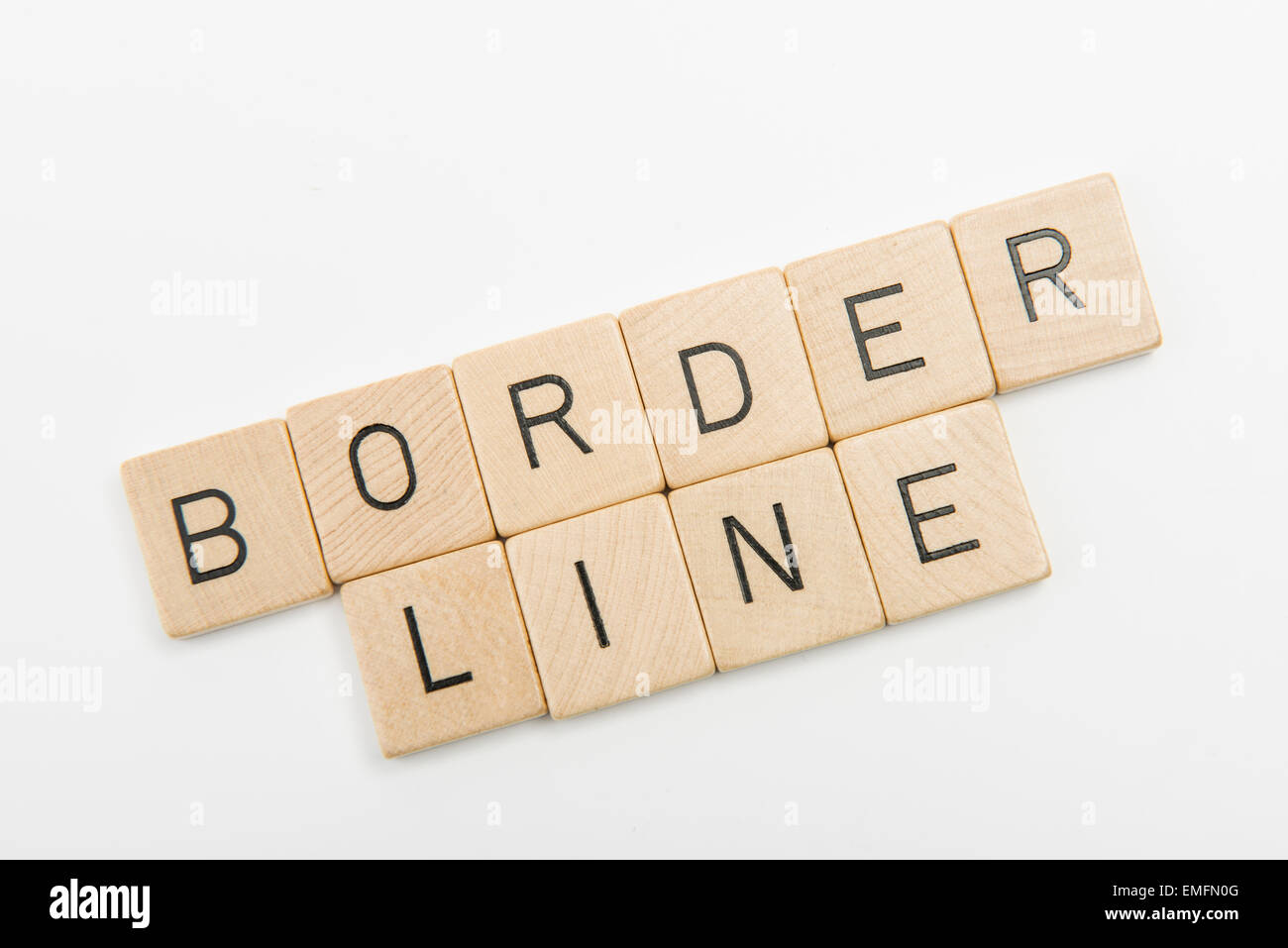 The word border line formed by wooden pieces Stock Photo Alamy