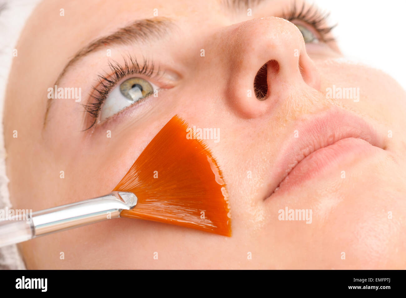 facial peeling mask applying Stock Photo Alamy