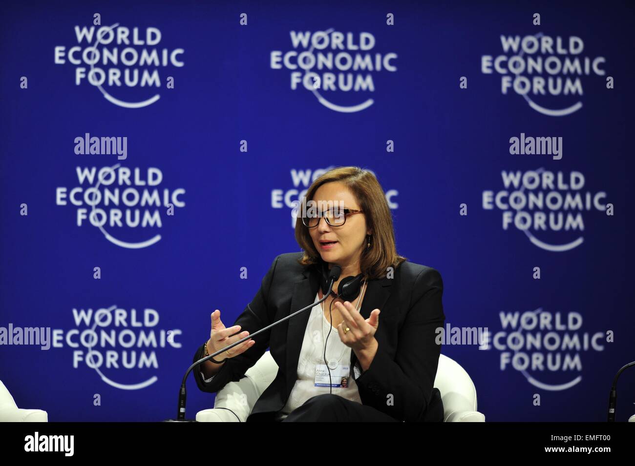 Jakarta, Indonesia. 21st Apr, 2015. Regional Director of East Asia Mercy Corp Anna Chilczuk attends the World Economic Forum on East Asia 2015 in Jakarta, Indonesia, April 21, 2015. Credit:  Zulkarnain/Xinhua/Alamy Live News Stock Photo