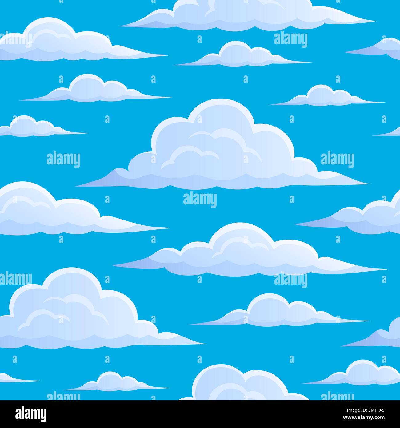 Clouds on blue sky seamless background 1 - picture illustration Stock ...