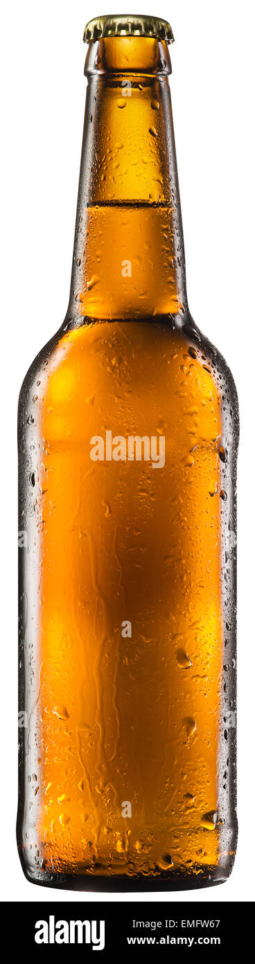 Bottle of beer on white background. File contains clipping paths. Stock Photo