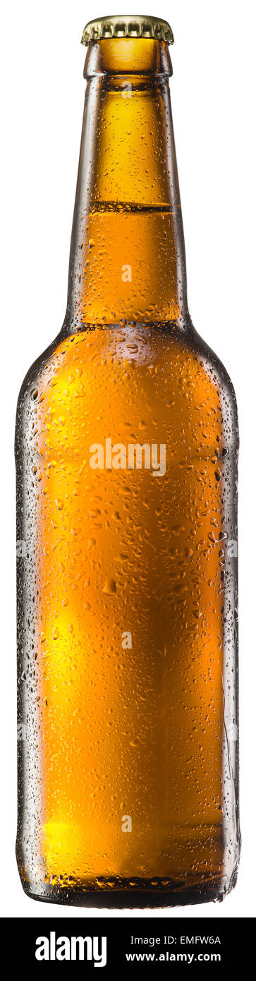 Bottle of beer on white background. File contains clipping paths. Stock Photo