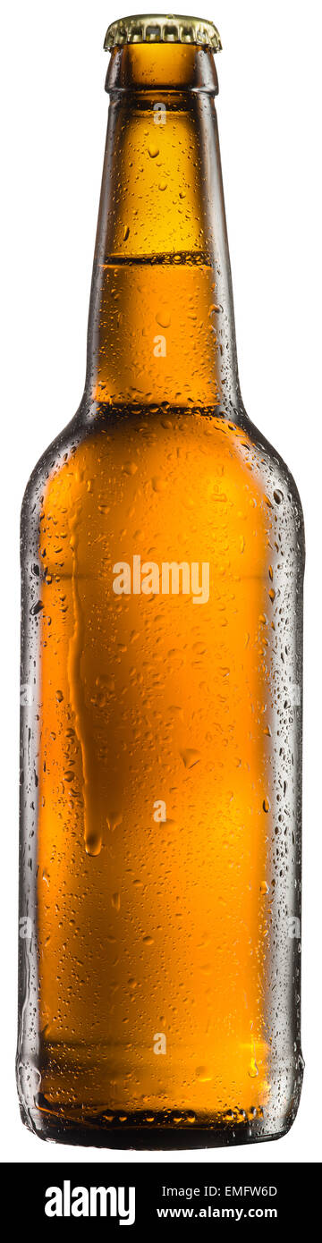 Bottle of beer on white background. File contains clipping paths. Stock Photo