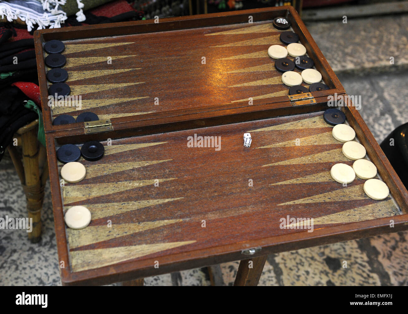 Backgammon board game. Stock Photo