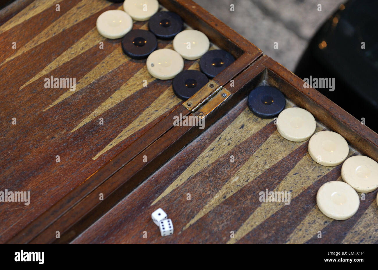 Backgammon board game. Stock Photo