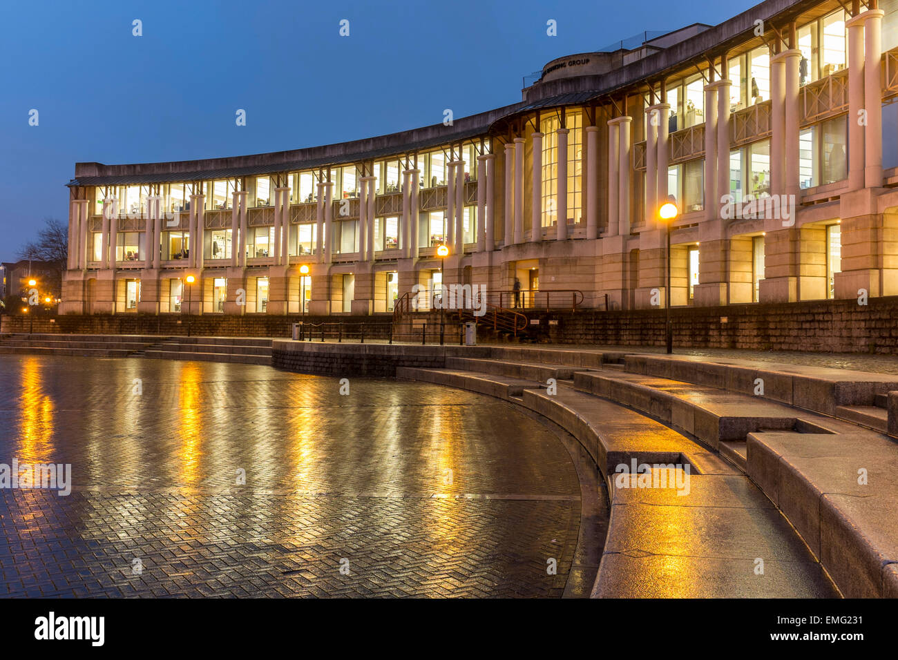 Lloyds TSB Headquarters Harbourside and Amphitheatre, Bristol, UK Stock Photo