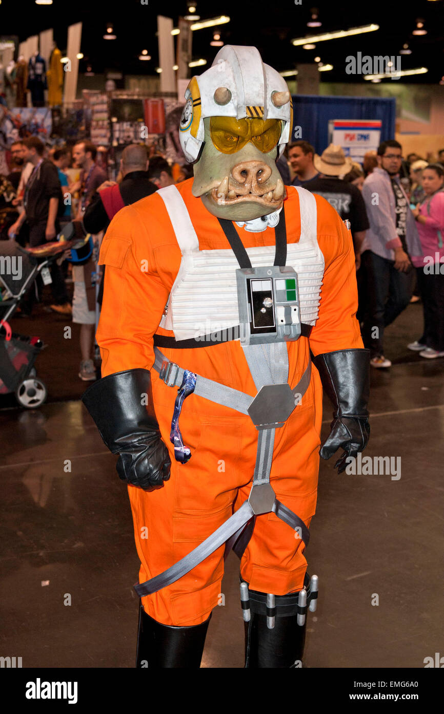 Anaheim. 19th Apr, 2015. Star Wars fan at the Star Wars Celebration on