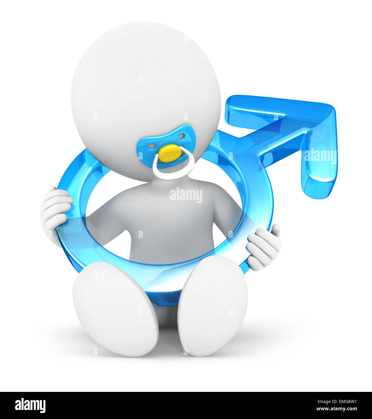 3d White People Baby Boy Sign Isolated White Background 3d Image 3d White People Baby Boy Sign Isolated White Background 3d Image