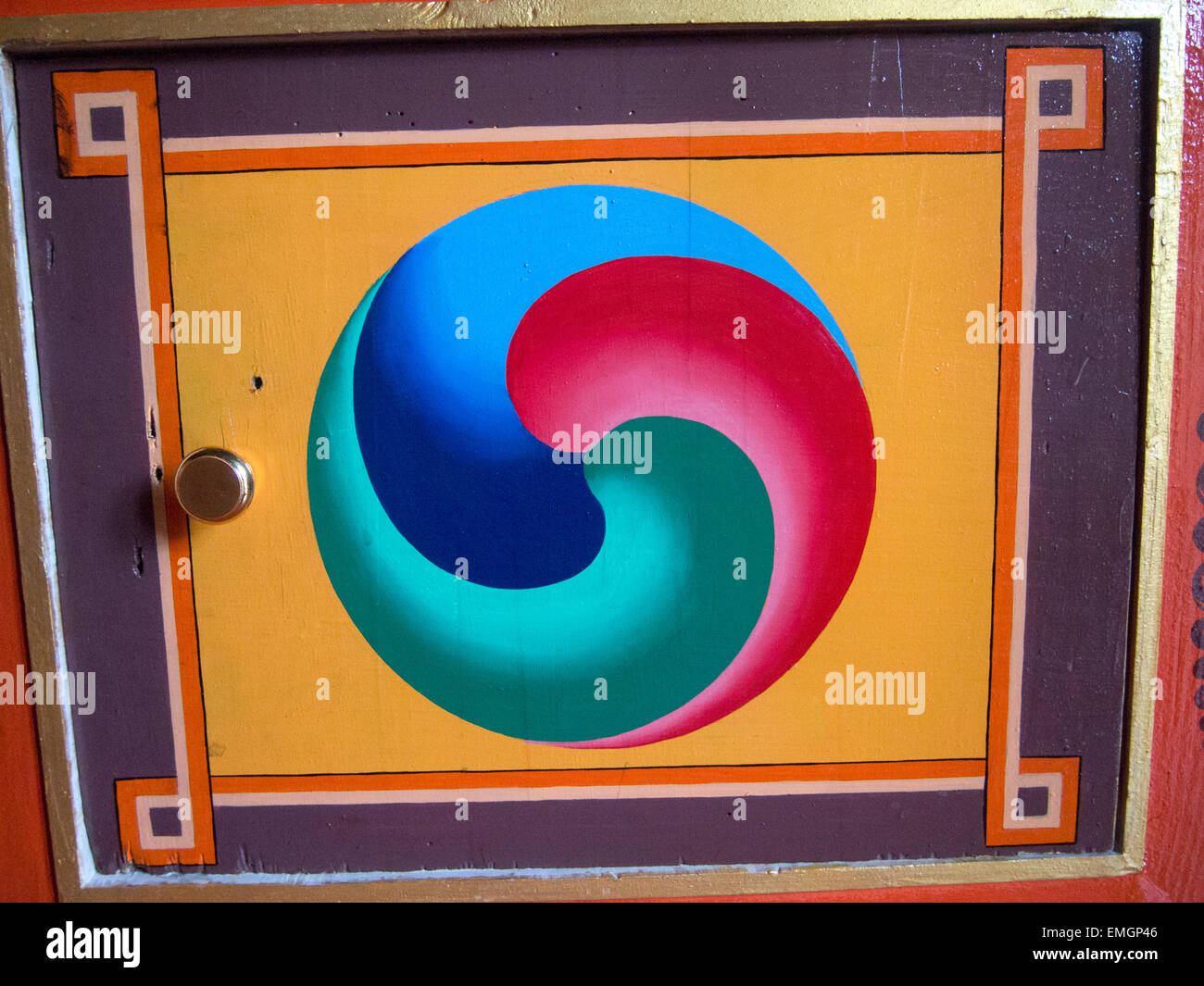 Traditional Nepalese Painting Art Lukla Nepal Asia Stock Photo Alamy