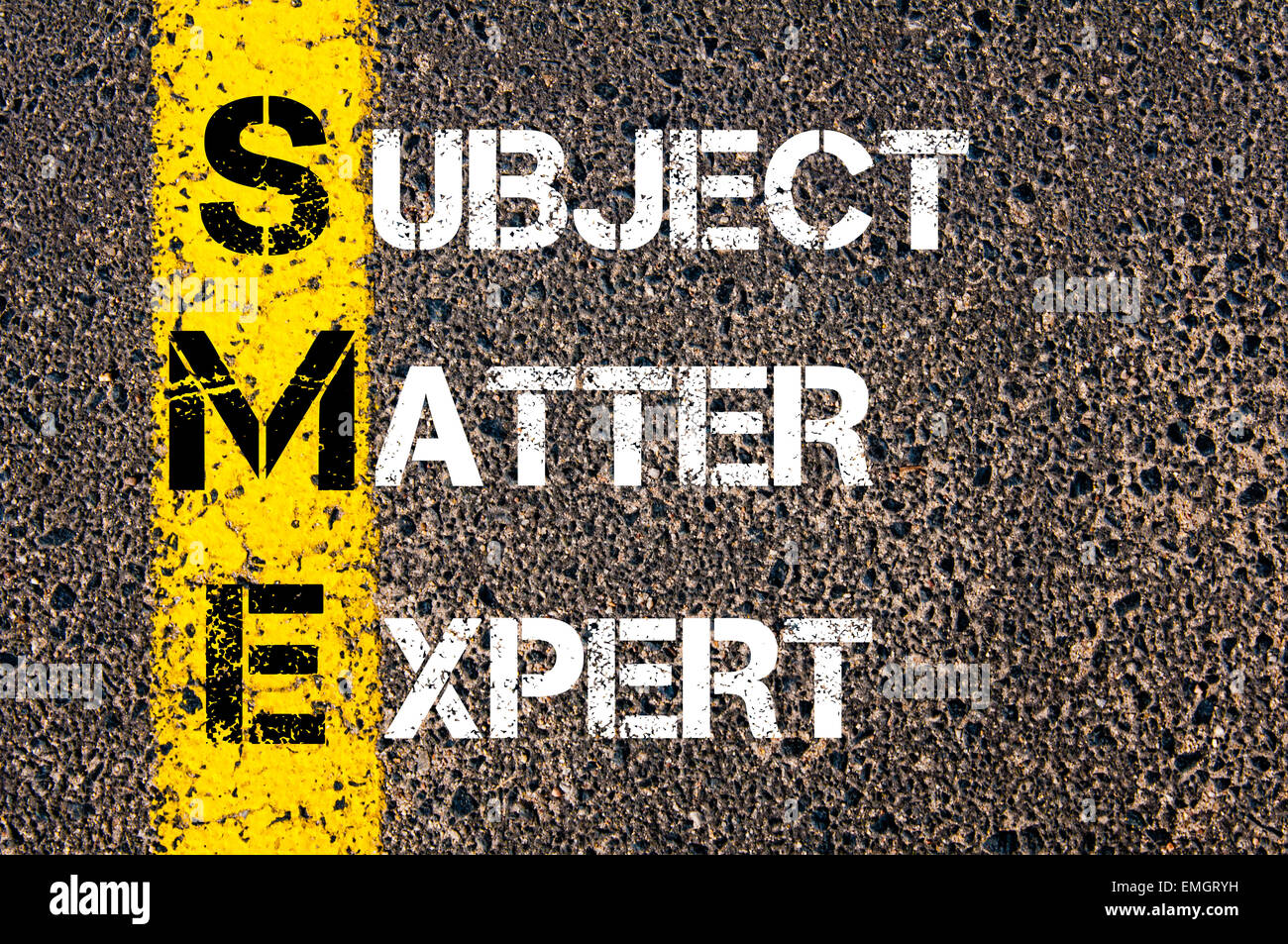 Business Acronym SME as Subject Matter Expert. Yellow paint line on the  road against asphalt background. Conceptual image Stock Photo - Alamy
