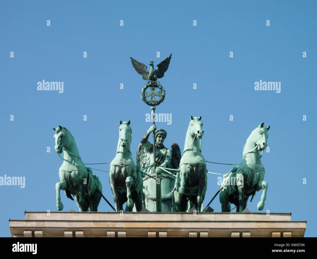 Detail of the quadriga , Brandenburg city gate Berlin Stock Photo