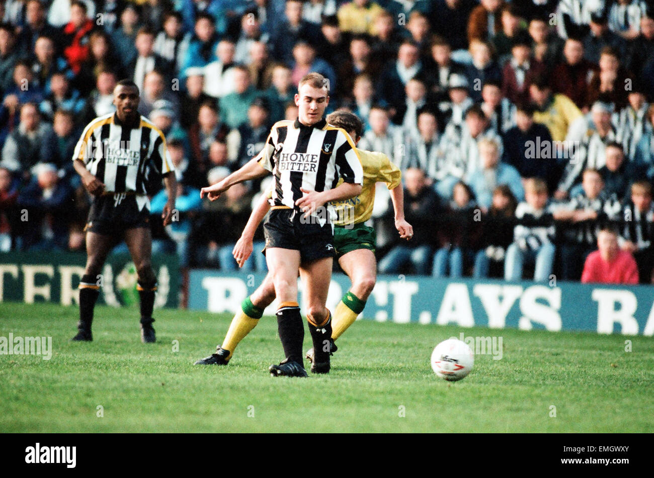 Championship League match at Meadow Lane. Notts County 0 v Newcastle United 2. Action form the match. 5th December 1992. Stock Photo