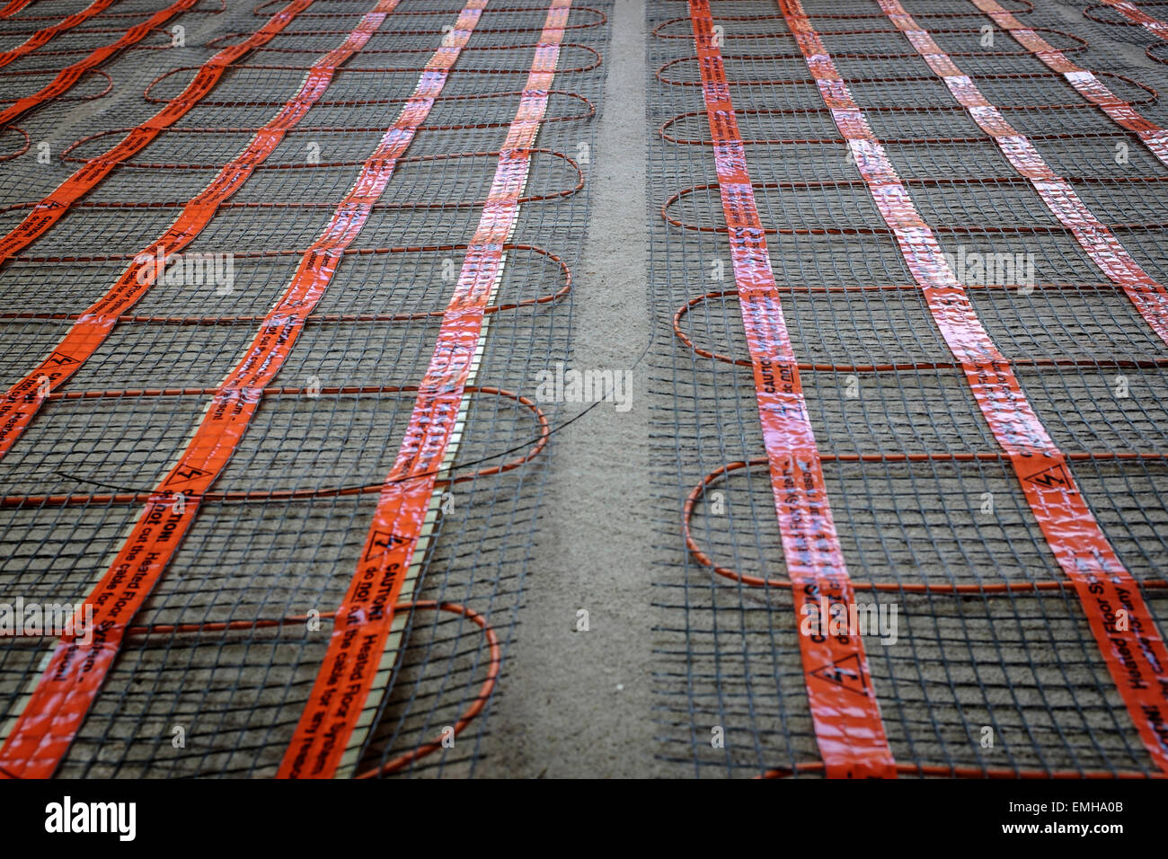 Underfloor Heating Mat Installation Meshed Support And Heating