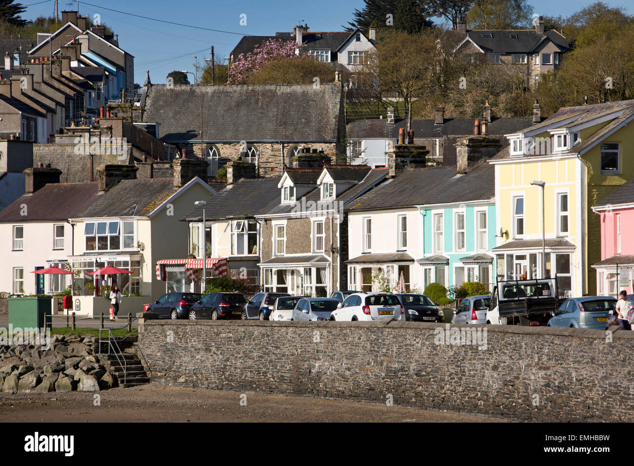 UK, Wales, Gwynedd, Porthmadog, BorthYGest, seafront houses Stock