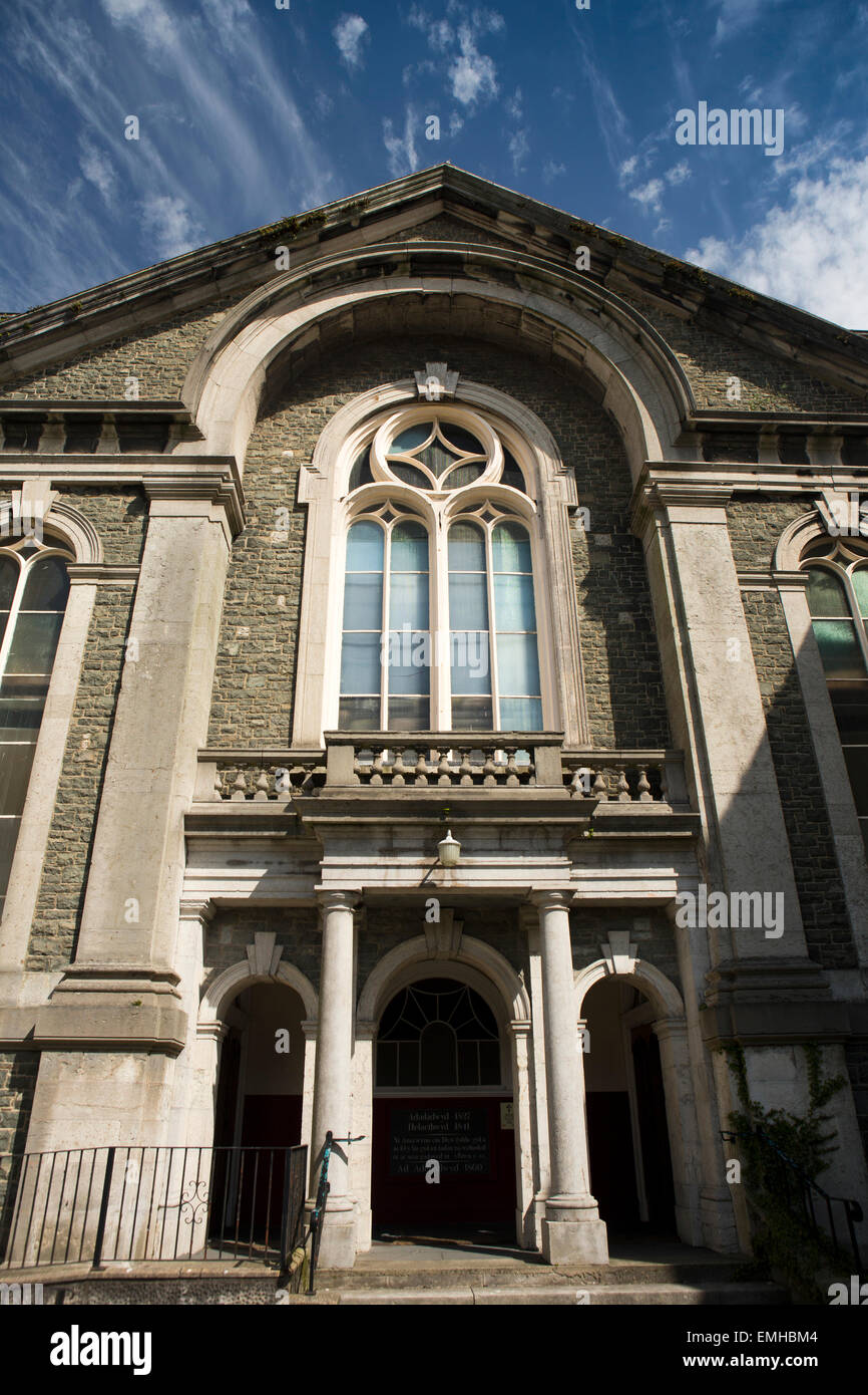 UK, Wales, Gwynedd, Porthmadog, High Street, mid-Victorian Chapel front Stock Photo