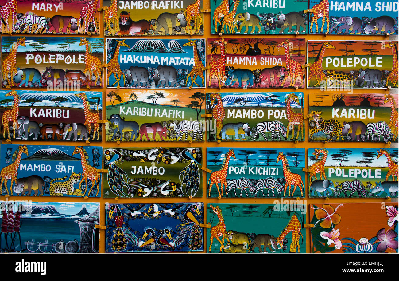 souvenir shop in Zanzibar Stock Photo Alamy