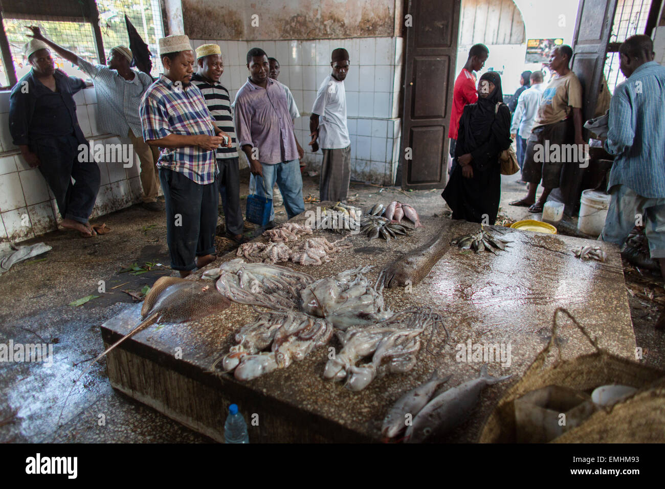 fish market in Zanzibar stone town Stock Photo