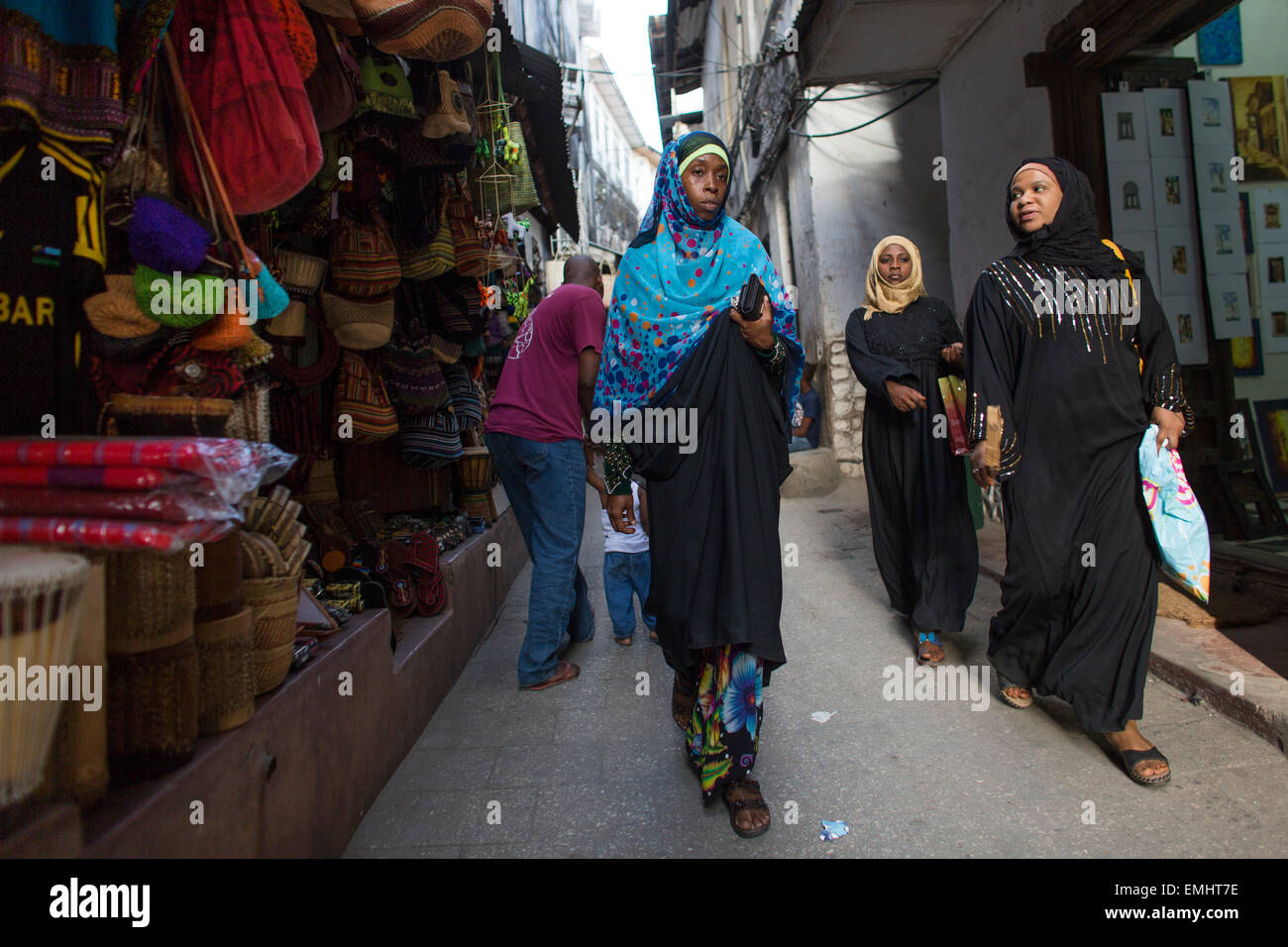 women in traditional dresses in Zanzibar Stock Photo Alamy