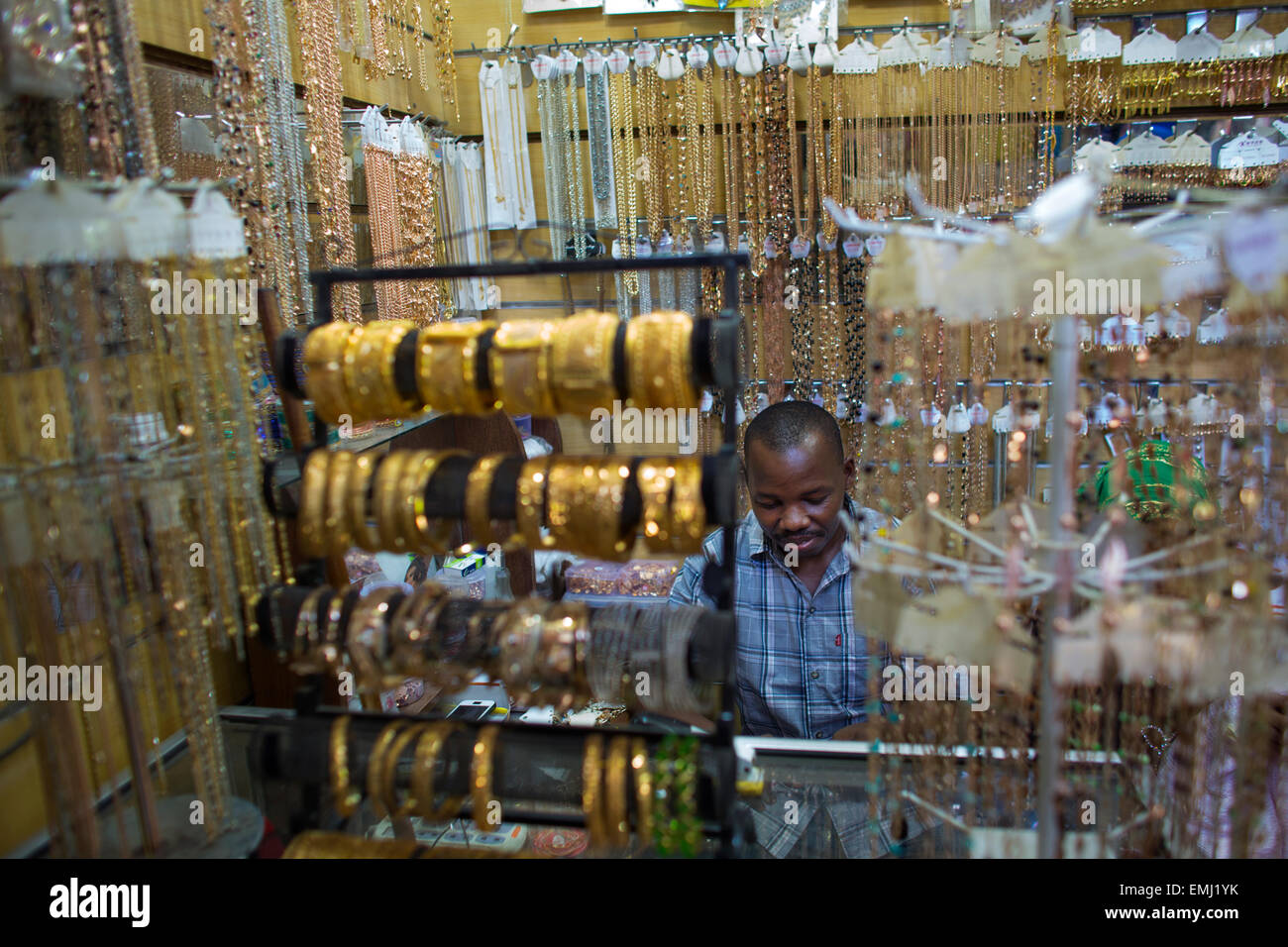gold and jewelery shop in Zanzibar Stock Photo Alamy
