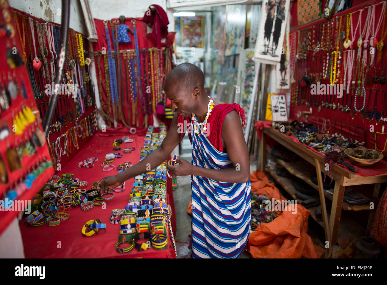 Masai souvenir shop in Zanzibar Stock Photo 81531318 Alamy